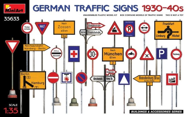 MiniArt 35633 GERMAN TRAFFIC SIGNS 1930-40s 1/35
