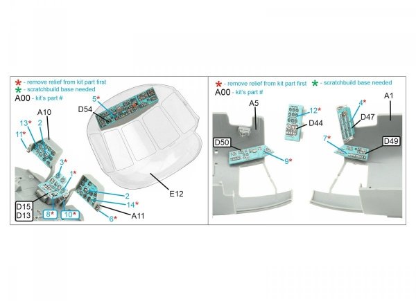 Quinta Studio QDS-48380 Mi-8MT 3D-Printed &amp; coloured Interior on decal paper (AMK) (Small version) 1/48