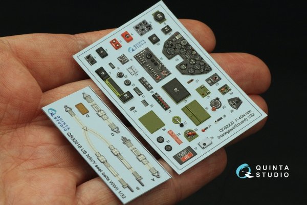 Quinta Studio QD32220 P-40N late 3D-Printed coloured Interior on decal paper (Hasegawa/Eduard) 1/32