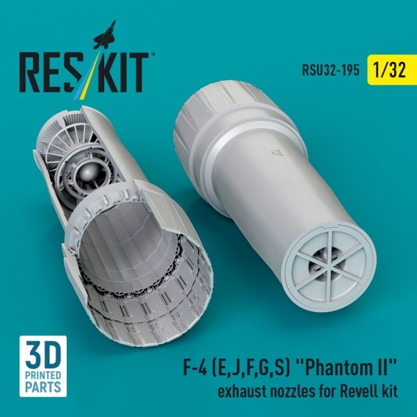RESKIT RSU32-0195 F-4 (E, J, F, G, S) &quot;Phantom II&quot; exhaust nozzles for Revell kit (3D Printed) 1/32
