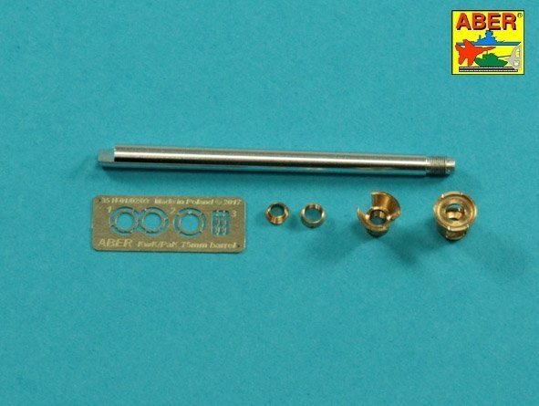 Aber 35L-253 Lufa 7,5mm z hmulcem wylotowym do niemieckiego czołgu Pz.Kpfw. VI Ausf. D/F (VK36.01) 1/35