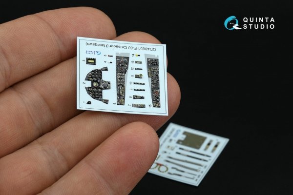 Quinta Studio QD48651 F-8J Crusader 3D-Printed &amp; coloured Interior on decal paper (Hasegawa/Hobby 2000) 1/48