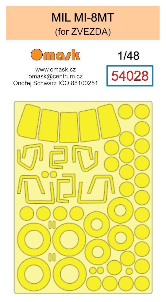 Omask 54028 MIl MI-8MT mask (for Zvezda 4828) 1/48