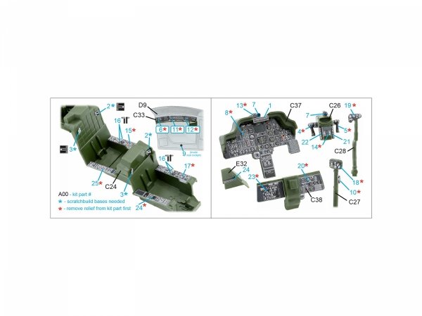 Quinta Studio QDS-48572 AH-64A 3D-Printed &amp; coloured Interior on decal paper (Academy/Modelist) (small version) 1/48