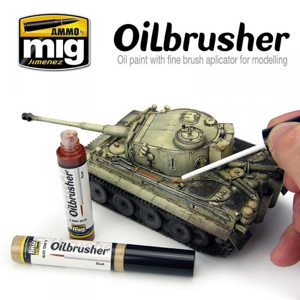 AMMO of Mig Jimenez 3514 Oilbrusher EARTH- farba olejna z pędzelkiem