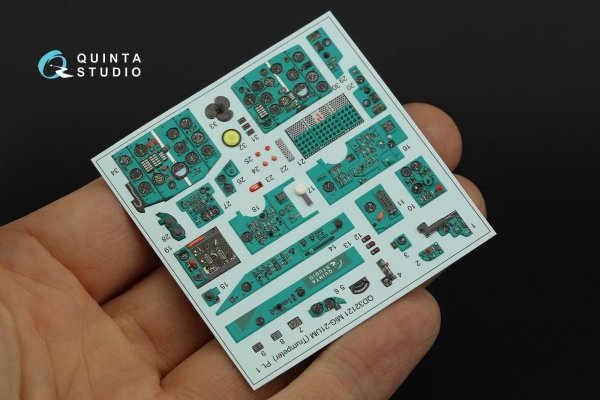 Quinta Studio QDS-32121 MiG-21UM 3D-Printed &amp; coloured Interior on decal paper (Trumpeter) (Small version) 1/32