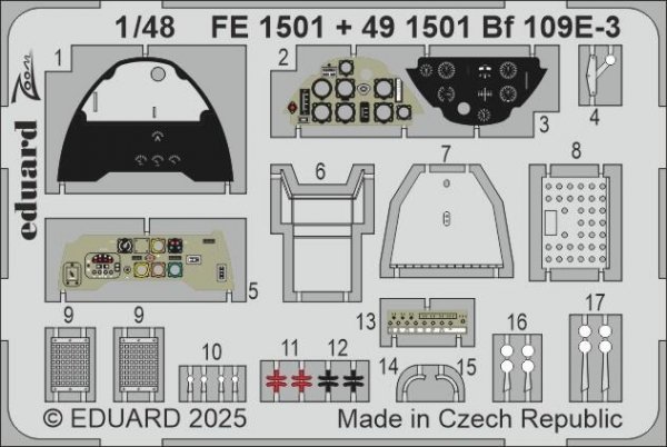 Eduard 491501 Bf 109E-3 Hobby Boss 1/48