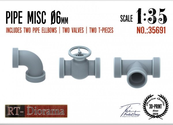 RT-Diorama 35691 Pipe Misc. 6mm 1/35