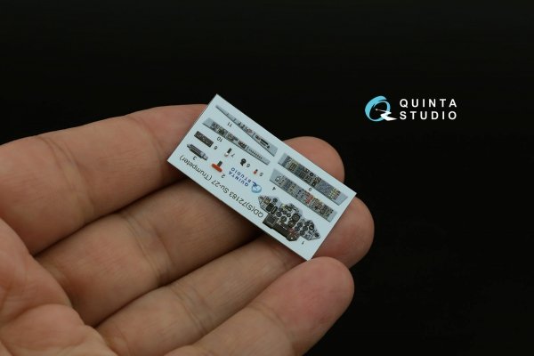 Quinta Studio QD+72183 Su-27 3D-Printed &amp; coloured Interior on decal paper (Trumpeter) (with 3D-printed resin part) 1/72