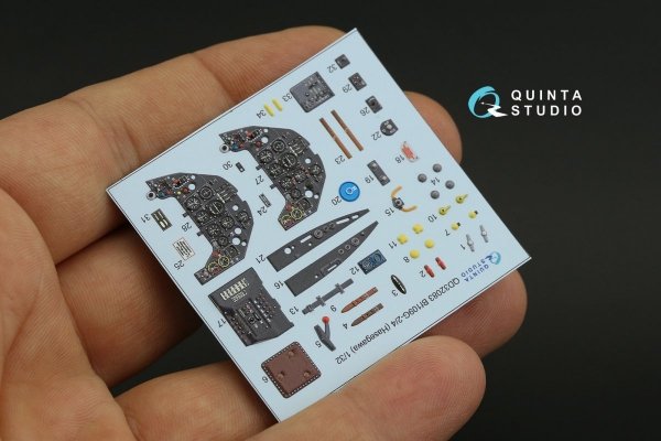 Quinta Studio QD32083 Bf 109G-2/G-4 3D-Printed &amp; coloured Interior on decal paper (Hasegawa) 1/32