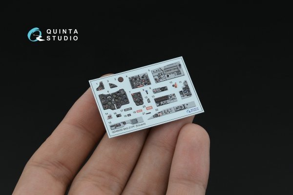 Quinta Studio QD+48550 MiG-21PF 3D-Printed &amp; coloured Interior on decal paper (Eduard) (with 3D-printed resin parts) 1/48