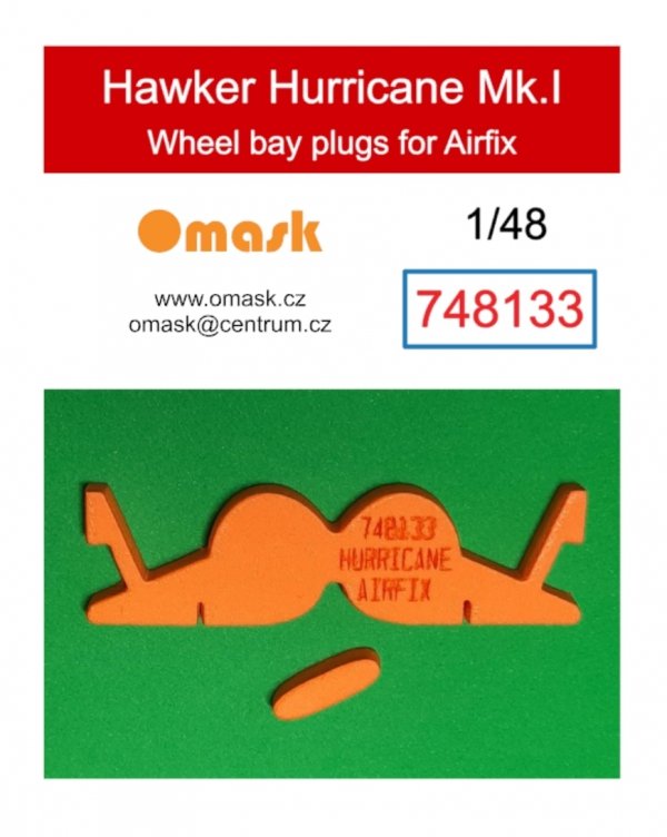 Omask 748133 Hawker Hurricane Mk.I Wheel Bay Plugs - EVA foam plugs for wheel bays (for Airfix) 1/48