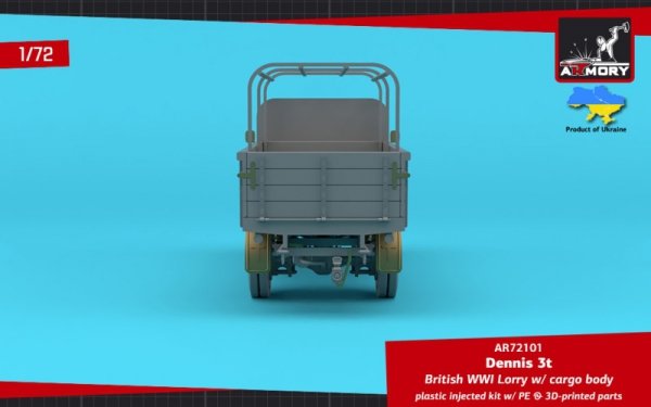 Armory Models 72101 Dennis 3t Lorry, British WWI lorry w/ flatbed cargo body 1/72
