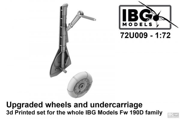 IBG 72U009 Upgraded Wheels and Undercarriage for Fw 190D (3d printed set) 1/72