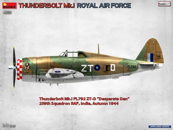 MiniArt 48033 Thunderbolt Mk.I. Royal Air Force. Basic Kit 1/48