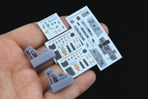 Quinta Studio QD+72116 Su-24M 3D-Printed coloured Interior on decal paper (Zvezda) (with 3D-printed resin part) 1/72