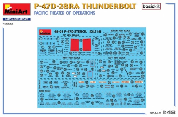MiniArt 48022 P-47D-28RA THUNDERBOLT. PACIFIC THEATER OF OPERATIONS. BASIC KIT 1/48