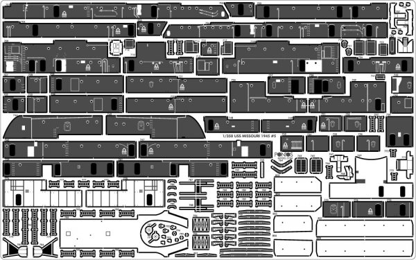 Pontos 37026FB USS BB-63 Missouri 1945 Advanced Detail Up Set (Deck Blue 20B stained wooden deck) (1:350)