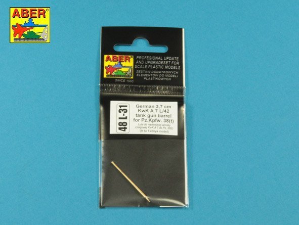 Aber 48L-31 German 3,7 cm KwK A 7 L/42 tank gun barrel for Pz.Kpfw. 38(t) (1:48)