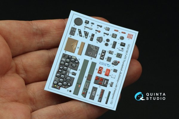Quinta Studio QD32198 P-47D Thunderbolt Bubbletop Late 3D-Printed coloured Interior on decal paper (Hasegawa) 1/32