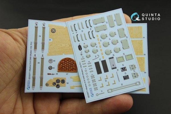 Quinta Studio QD32071 Albatros D.III OAW 3D-Printed &amp; coloured Interior on decal paper (for Roden kit) 1/32