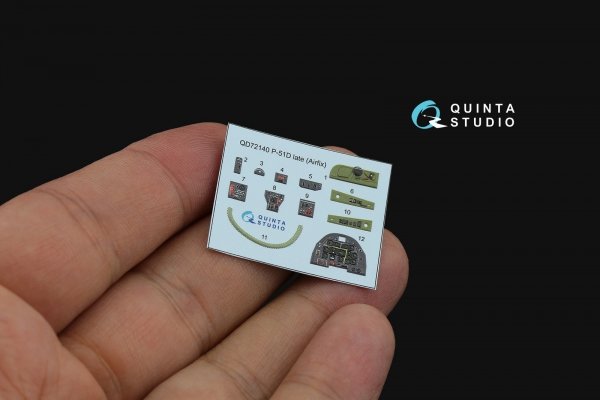 Quinta Studio QD72140 P-51D late 3D-Printed coloured Interior on decal paper (Airfix) 1/72