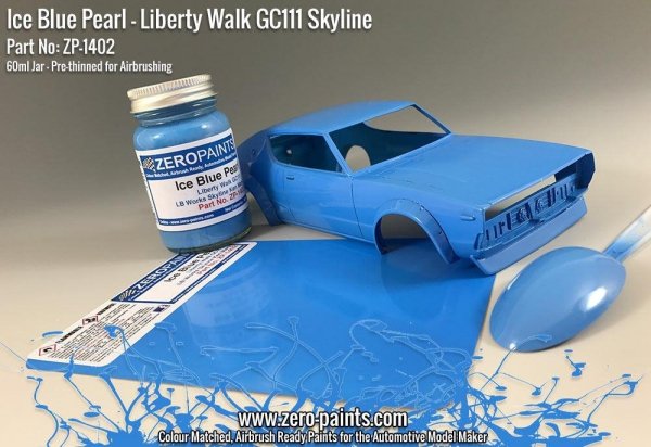 Zero Paints ZP-1402 - Ice Blue Pearl Paint for Liberty Walk GC111 Skyline (Ken Mary) 60ml