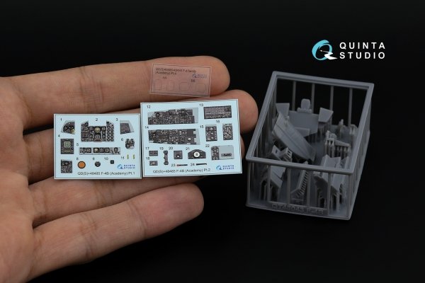 Quinta Studio QDS+48485 F-4B Phantom II 3D-Printed &amp; coloured Interior on decal paper (Academy) (Small version) (with 3D-printed resin parts) 1/48