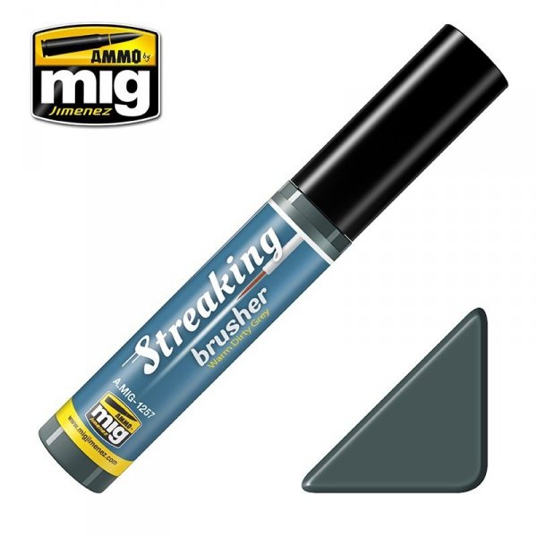 AMMO of Mig Jimenez 1257 Streaking Brusher Warm Dirty Grey