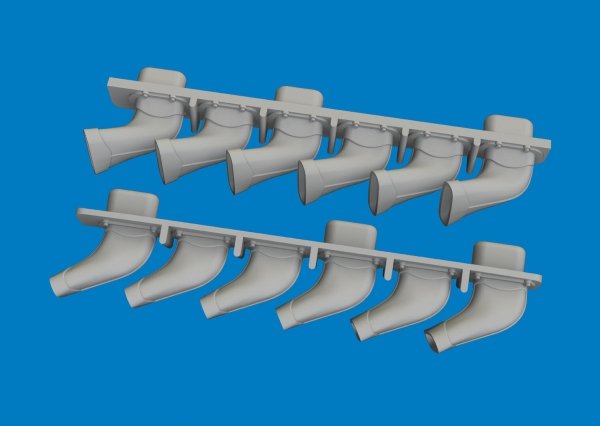 Eduard 672435 Spitfire Mk.V six-stacks exhaust fishtail PRINT for EDUARD 1/72