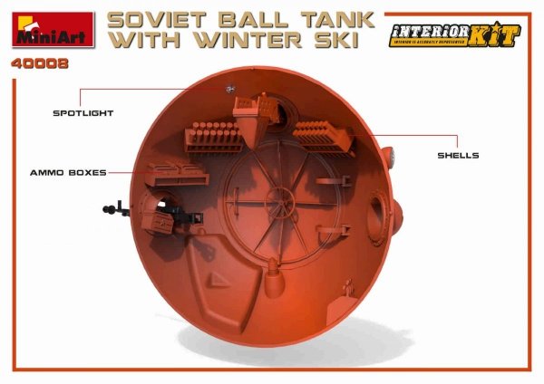 MiniArt 40008 SOVIET BALL TANK w/ WINTER SKI. INTERIOR KIT 1/35