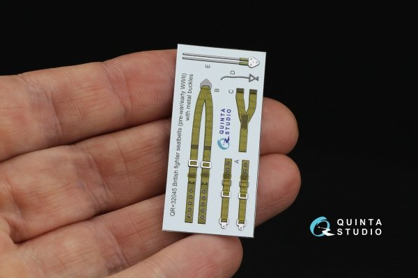 Quinta Studio QR+32045 British Fighter Seatbelts, pre-war/early WWII (with metal buckles) (All kits) 1/32