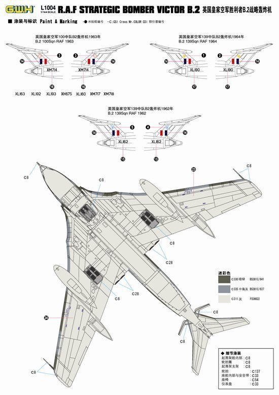 Lion Roar L1004 R.A.F. Strategic Bomber VICTOR B2 1/144