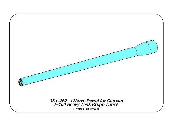 Aber 35L-262 Lufa 128mm do niemieckiego czołgu E-100 z wieżą Krupp 1/35