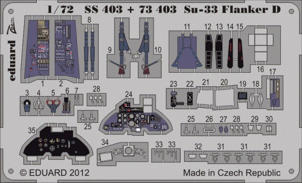 Eduard SS403 Su-33 Flanker D S. A. 1/72 HASEGAWA