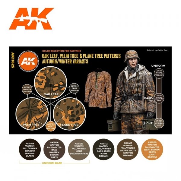 AK Interactive AK11625 OAK LEAF, PALM TREE &amp; PLANE TREE PATTERNS AUTUMN/WINTER VARIANTS