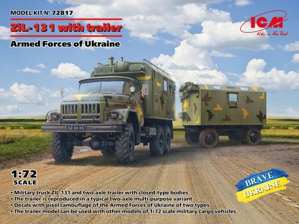 ICM 72817 ZiL-131 Truck with trailer Armed Forces of Ukraine 1/72