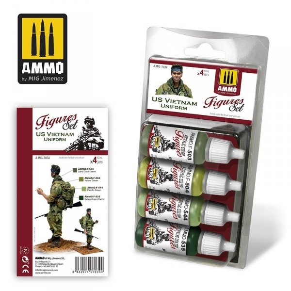 Ammo of Mig 7034 US VIETNAM UNIFORMS SET  4x17ml