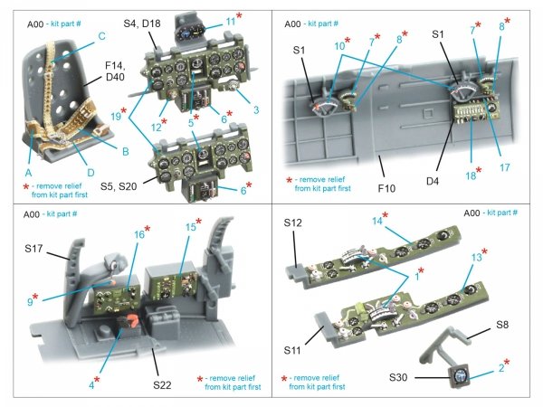 Quinta Studio QD48611 A6M2-K Zero 3D-Printed &amp; coloured Interior on decal paper (Eduard) 1/48