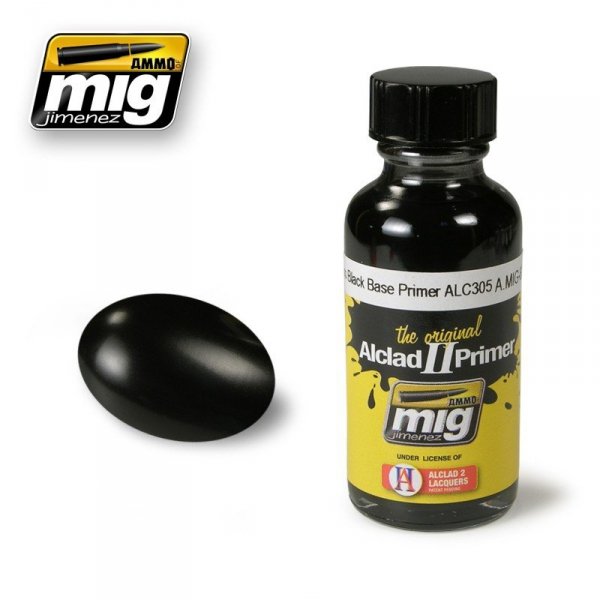 AMMO of Mig Jimenez 8210 GLOSS BLACK BASE PRIMER ALC305 30ml