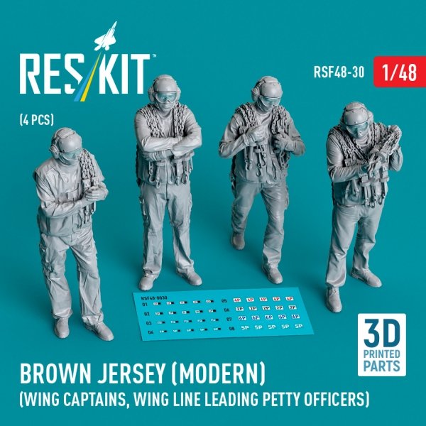 RESKIT RSF48-0030 Brown jersey (modern) (Wing Captains, Wing Line Leading Petty Officers) (4 pcs) (3D Printed) 1/48