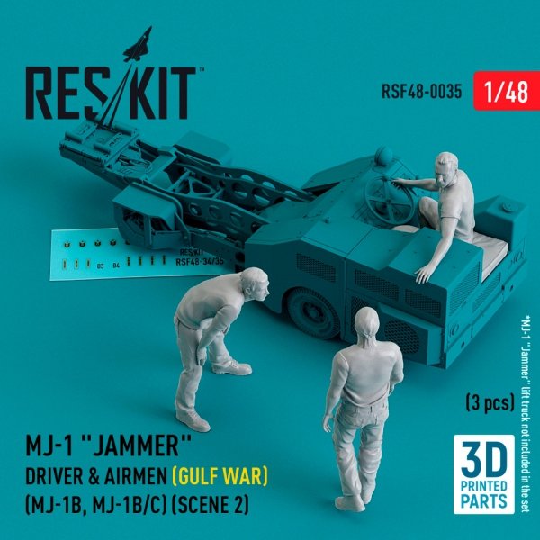 RESKIT RSF48-0035 MJ-1 Jammer Driver airmens (Gulf War) (MJ-1B, MJ-1B/C) (scene 2) (3 pcs) (3D Printed) 1/48