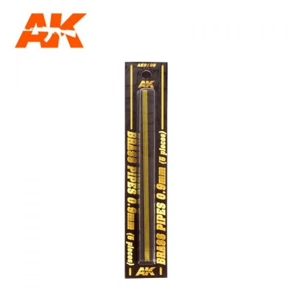 AK Interactive AK9108 BRASS PIPES 0.9MM Ø. 5 UNITS.
