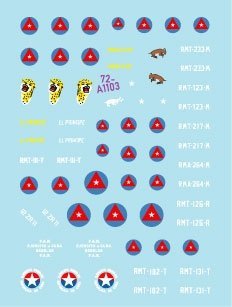 Star Decals 72-A1103 Tanks &amp; AFVs in Cuba # 1. M4A3E8 Sherman, A34 Comet, Staghound, Greyhound, M3A1 White Scout Car, M3A1 Stuart. 1/72