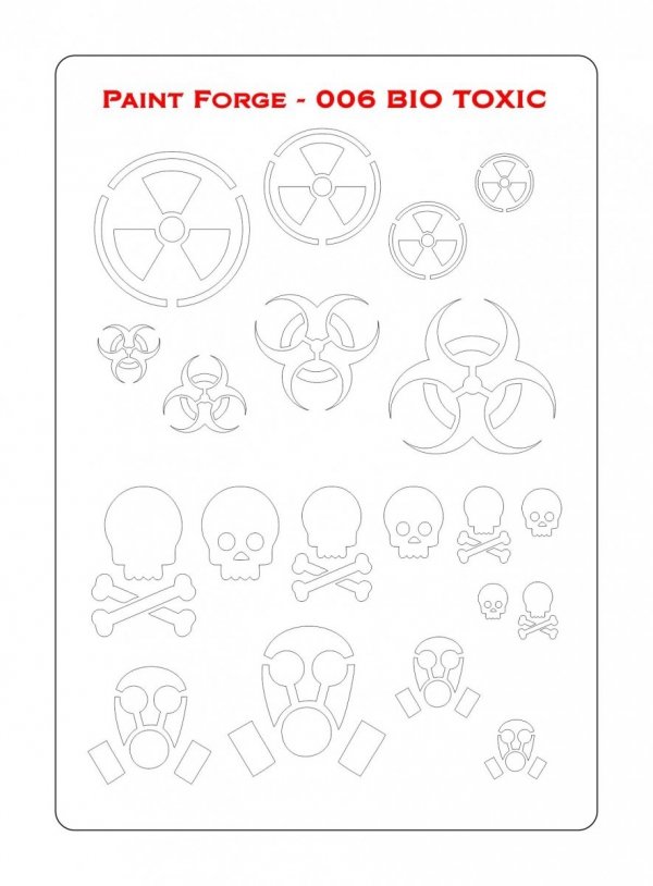 Paint Forge PFST006L STENCIL - BIO TOXIC