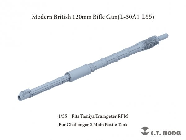 E.T. Model P35-346 Modern British Challenger2 MBT 120mm Rifle Gun(L-30A1 L55) 1/35