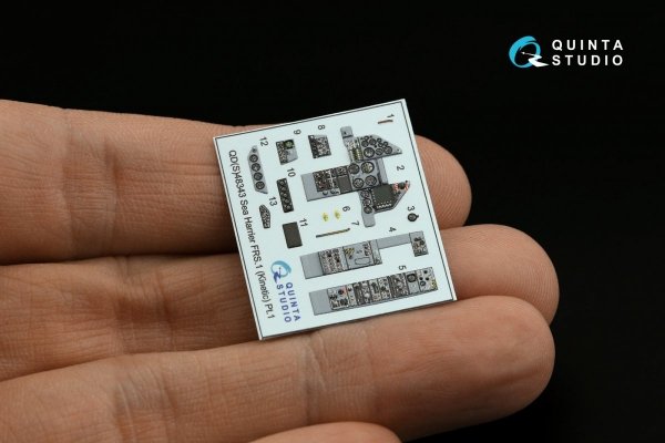 Quinta Studio QD48343 Sea Harrier FRS.1 3D-Printed &amp; coloured Interior on decal paper (Kinetic) 1/48