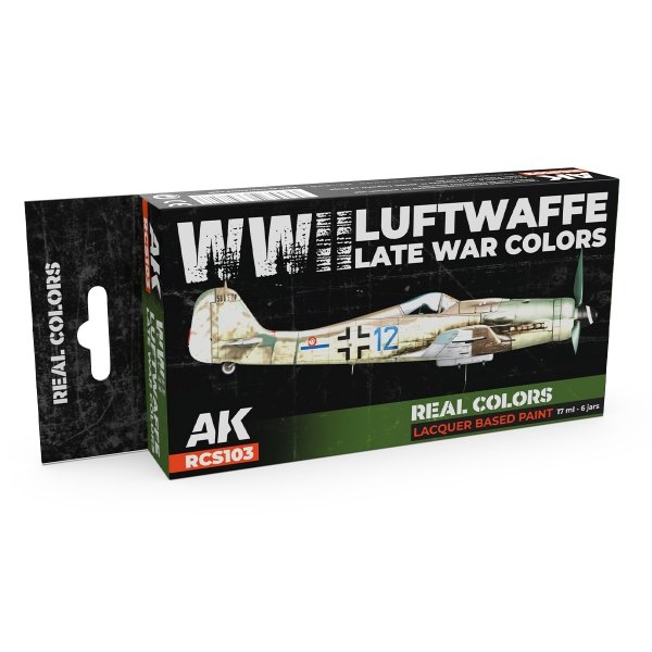 AK Interactive RCS103 WWII Luftwaffe Late War Colors 6x17ml