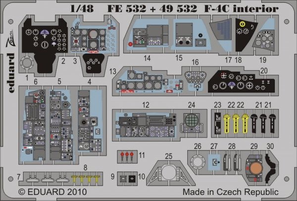 Eduard FE532 F-4C interior S. A. 1/48 Hasegawa
