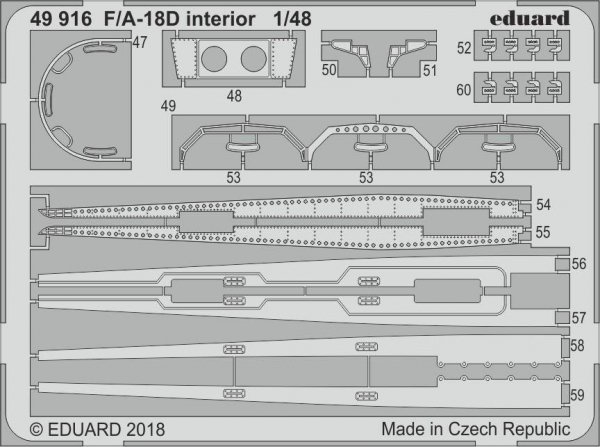 Eduard 49916 F/ A-18D interior KINETIC MODEL 1/48